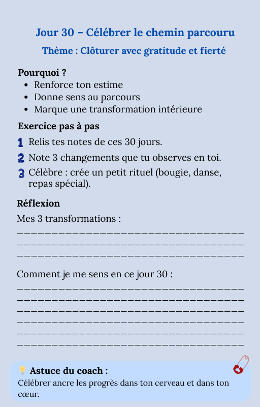 E-book interactif - 30 jours pour soi - 4 semaines, 4 thématiques, 30 outils concrets