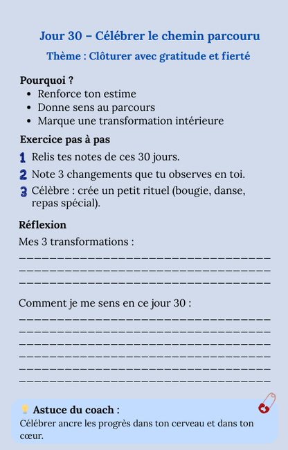 E-book interactif - 30 jours pour soi - 4 semaines, 4 thématiques, 30 outils concrets